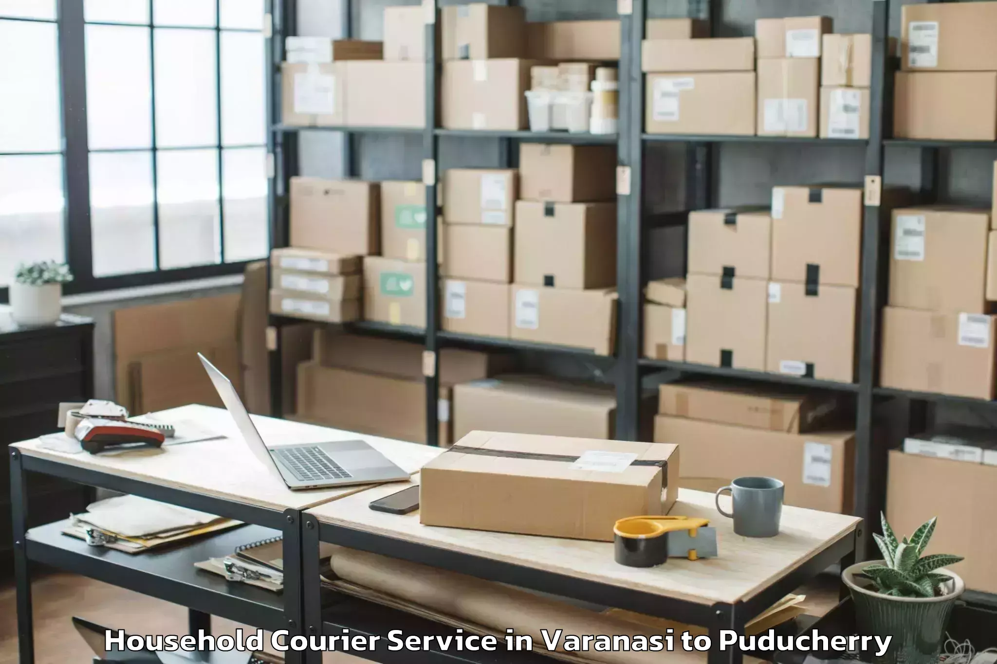 Book Varanasi to Sri Balaji Vidyapeeth Puducher Household Courier